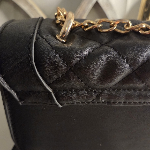 Badgley Mischka Quilted Stud Crossbody – Black & Gold Glam, Small but Bossy - Picture 8 of 13